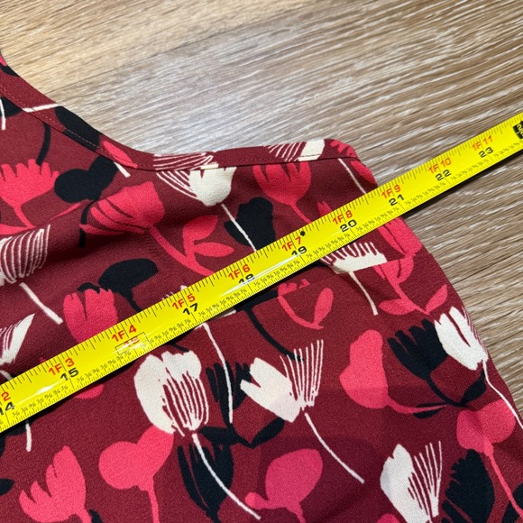 Cabi Womens Burgundy Floral Print Spaghetti Strap Tank Top Size Large - Picture 7 of 8